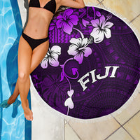Fiji Masi Beach Blanket Fijian Hibiscus Tapa Purple Version LT01 - Polynesian Pride