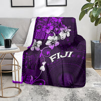 Fiji Masi Blanket Fijian Hibiscus Tapa Purple Version LT01 - Polynesian Pride