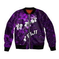 Fiji Masi Bomber Jacket Fijian Hibiscus Tapa Purple Version LT01 Unisex Purple - Polynesian Pride