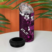Fiji Masi 4 in 1 Can Cooler Tumbler Fijian Hibiscus Tapa Purple Version