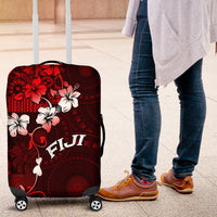 Fiji Masi Luggage Cover Fijian Hibiscus Tapa Red Version LT01 Red - Polynesian Pride