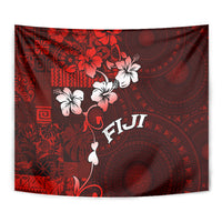 Fiji Masi Tapestry Fijian Hibiscus Tapa Red Version LT01 - Polynesian Pride