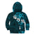 Fiji Masi Kid Hoodie Fijian Hibiscus Tapa Sky Blue Version LT01 - Polynesian Pride