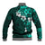 Fiji Masi Baseball Jacket Fijian Hibiscus Tapa Turquoise Version LT01 - Polynesian Pride