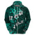 Fiji Masi Hoodie Fijian Hibiscus Tapa Turquoise Version LT01 - Polynesian Pride