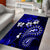Fiji Masi Paisley With Hibiscus Tapa Area Rug Navy Blue Version LT01 - Polynesian Pride