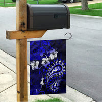 Fiji Masi Paisley With Hibiscus Tapa Garden Flag Navy Blue Version LT01 - Polynesian Pride