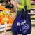 Fiji Masi Paisley With Hibiscus Tapa Grocery Bag Navy Blue Version