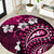 Fiji Masi Paisley With Hibiscus Tapa Round Carpet Pink Version LT01 Pink - Polynesian Pride