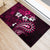 Fiji Masi Paisley With Hibiscus Tapa Rubber Doormat Pink Version LT01 - Polynesian Pride