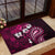 Fiji Masi Paisley With Hibiscus Tapa Rubber Doormat Pink Version LT01 - Polynesian Pride
