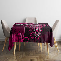 Fiji Masi Paisley With Hibiscus Tapa Tablecloth Pink Version LT01 - Polynesian Pride