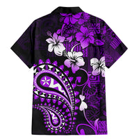 Fiji Masi Paisley Family Matching Mermaid Dress and Hawaiian Shirt Fijian Hibiscus Tapa Purple Version LT01 - Polynesian Pride