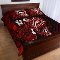 Fiji Masi Paisley Quilt Bed Set Fijian Hibiscus Tapa Red Version LT01 - Polynesian Pride
