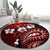 Fiji Masi Paisley Round Carpet Fijian Hibiscus Tapa Red Version LT01 - Polynesian Pride