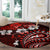Fiji Masi Paisley Round Carpet Fijian Hibiscus Tapa Red Version LT01 - Polynesian Pride