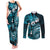 Fiji Masi Paisley Couples Matching Tank Maxi Dress and Long Sleeve Button Shirt Fijian Hibiscus Tapa Sky Blue Version LT01 Blue - Polynesian Pride