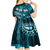 Fiji Masi Paisley Kid Short Sleeve Dress Fijian Hibiscus Tapa Sky Blue Version LT01 - Polynesian Pride