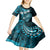 Fiji Masi Paisley Kid Short Sleeve Dress Fijian Hibiscus Tapa Sky Blue Version LT01 - Polynesian Pride