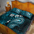 Fiji Masi Paisley Quilt Bed Set Fijian Hibiscus Tapa Sky Blue Version LT01 - Polynesian Pride