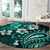 Fiji Masi Paisley Round Carpet Fijian Hibiscus Tapa Turquoise Version LT01 - Polynesian Pride