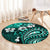 Fiji Masi Paisley Round Carpet Fijian Hibiscus Tapa Turquoise Version LT01 - Polynesian Pride