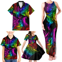 LGBT History Month Family Matching Tank Maxi Dress and Hawaiian Shirt Polynesian Hammerhead Shark LT01 - Polynesian Pride