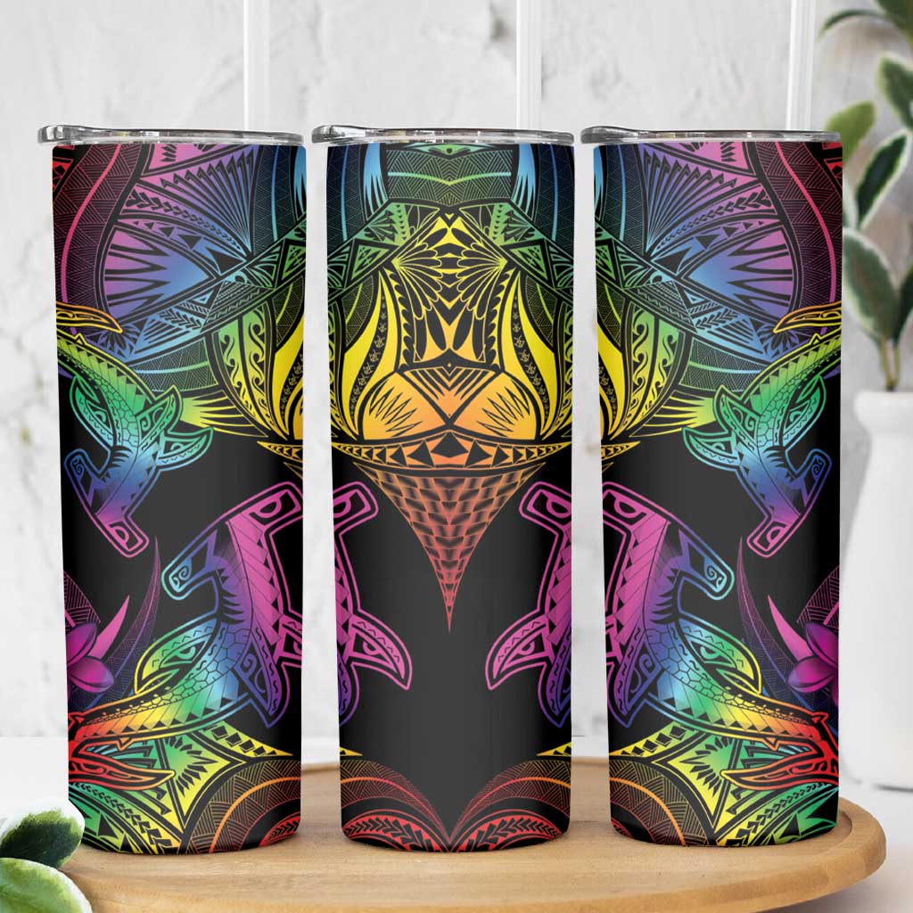 LGBT History Month Skinny Tumbler Polynesian Hammerhead Shark LT01 - Polynesian Pride