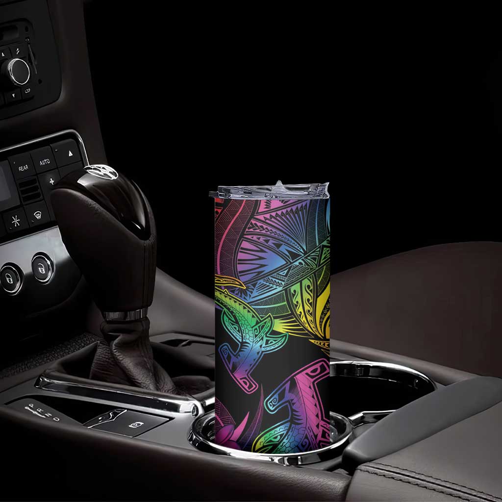 LGBT History Month Skinny Tumbler Polynesian Hammerhead Shark LT01 - Polynesian Pride