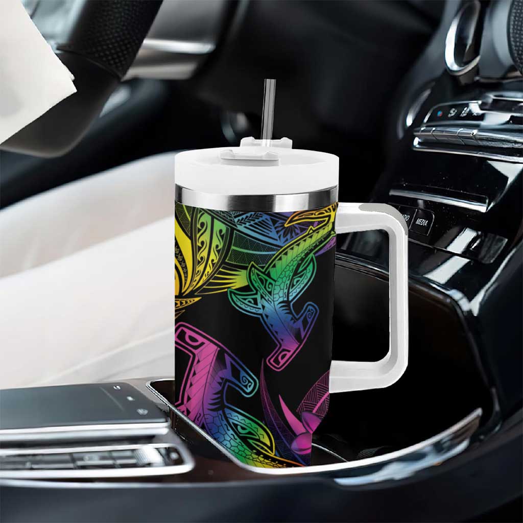 LGBT History Month Tumbler With Handle Polynesian Hammerhead Shark