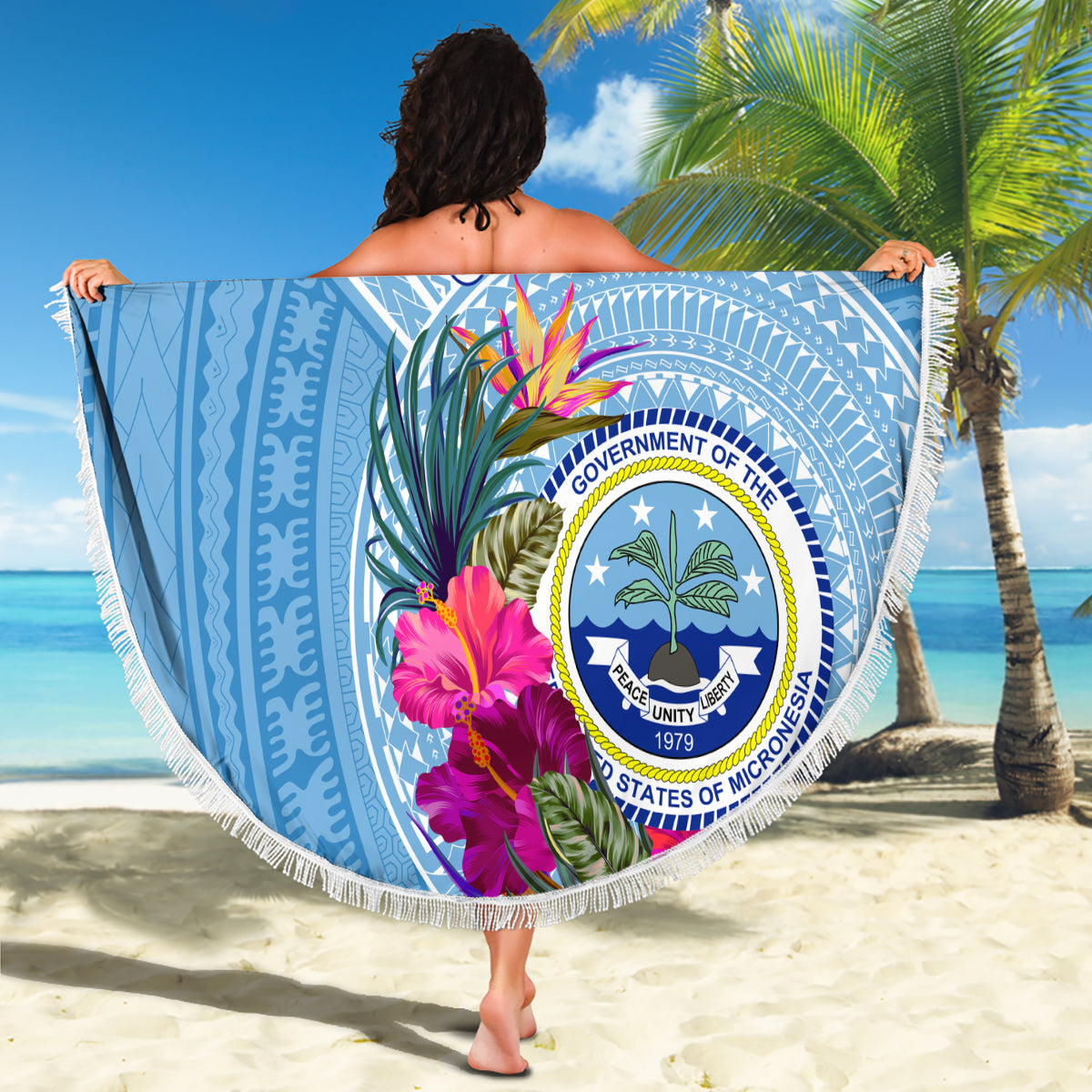 Micronesia Culture Day Beach Blanket Tribal Pattern Tropical Style LT01 - Polynesian Pride