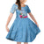 Micronesia Culture Day Kid Short Sleeve Dress Tribal Pattern Tropical Style LT01 KID Blue - Polynesian Pride