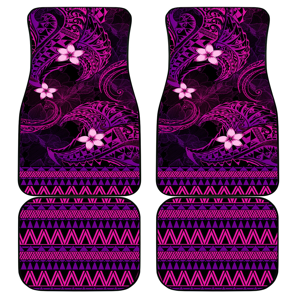 FSM Culture Day Car Mats Tribal Pattern Pink Version LT01 - Polynesian Pride