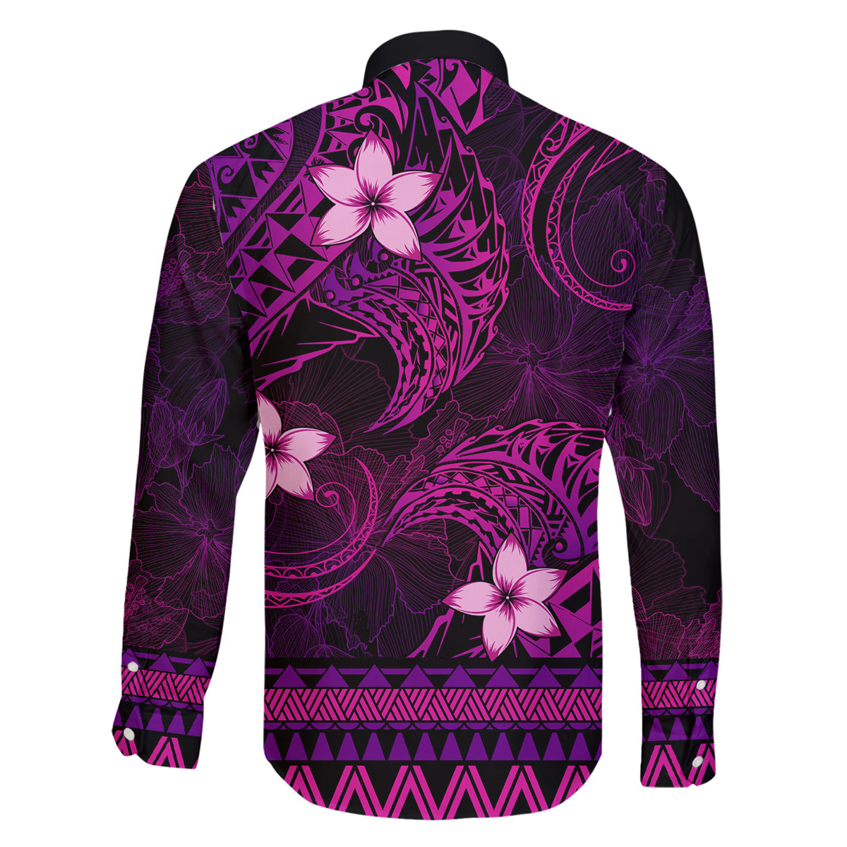 FSM Culture Day Family Matching Off Shoulder Short Dress and Hawaiian Shirt Tribal Pattern Pink Version LT01 - Polynesian Pride