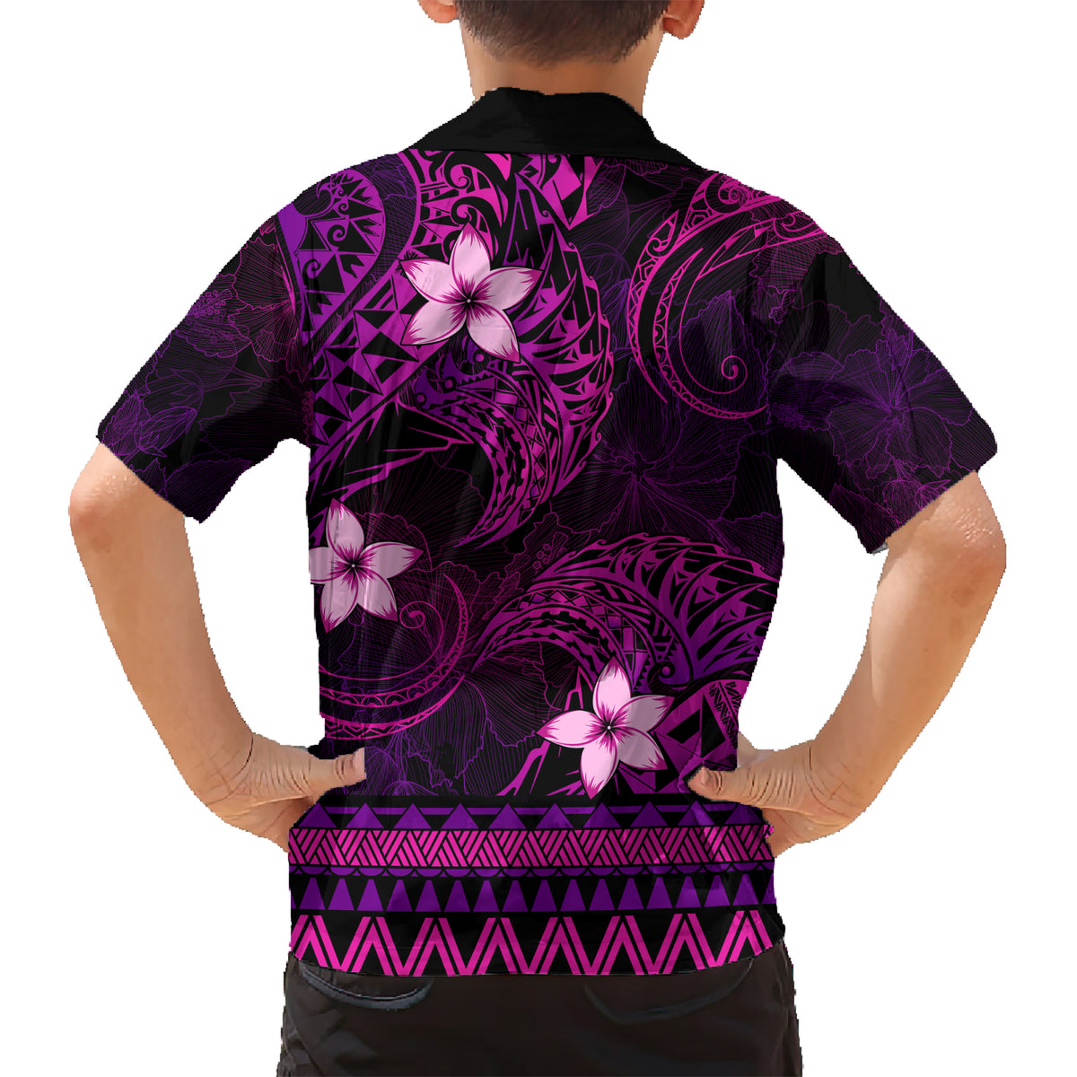 FSM Culture Day Kid Hawaiian Shirt Tribal Pattern Pink Version LT01 - Polynesian Pride