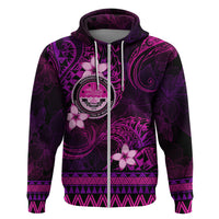 FSM Culture Day Zip Hoodie Tribal Pattern Pink Version LT01 Zip Hoodie Pink - Polynesian Pride