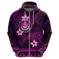 FSM Culture Day Zip Hoodie Tribal Pattern Pink Version LT01 - Polynesian Pride
