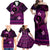 FSM Chuuk State Family Matching Off Shoulder Maxi Dress and Hawaiian Shirt Tribal Pattern Pink Version LT01 - Polynesian Pride