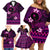 FSM Chuuk State Family Matching Off Shoulder Short Dress and Hawaiian Shirt Tribal Pattern Pink Version LT01 - Polynesian Pride