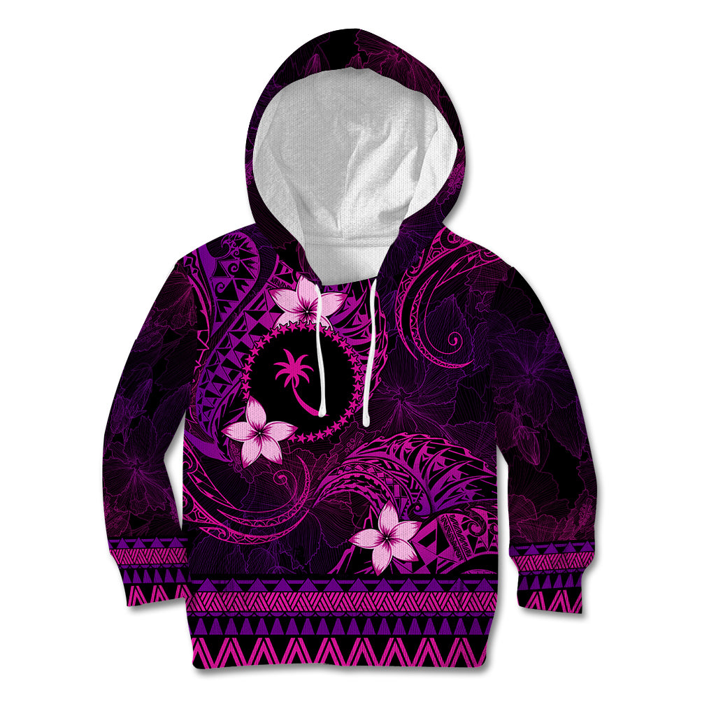 FSM Chuuk State Kid Hoodie Tribal Pattern Pink Version LT01 Hoodie Pink - Polynesian Pride