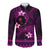 FSM Chuuk State Long Sleeve Button Shirt Tribal Pattern Pink Version LT01 Unisex Pink - Polynesian Pride