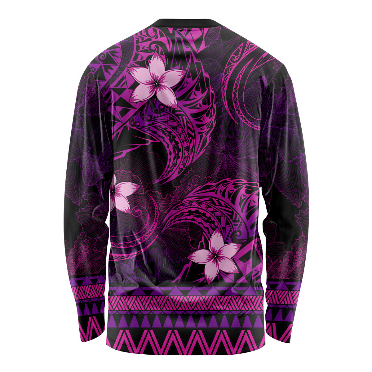 FSM Chuuk State Long Sleeve Shirt Tribal Pattern Pink Version LT01 - Polynesian Pride