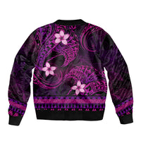 FSM Chuuk State Sleeve Zip Bomber Jacket Tribal Pattern Pink Version LT01 - Polynesian Pride