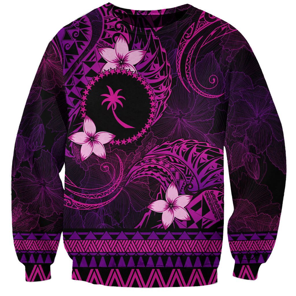 FSM Chuuk State Sweatshirt Tribal Pattern Pink Version LT01 Unisex Pink - Polynesian Pride