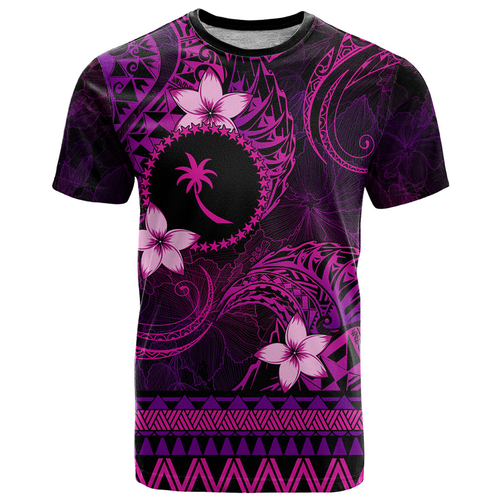 FSM Chuuk State T Shirt Tribal Pattern Pink Version LT01 Pink - Polynesian Pride