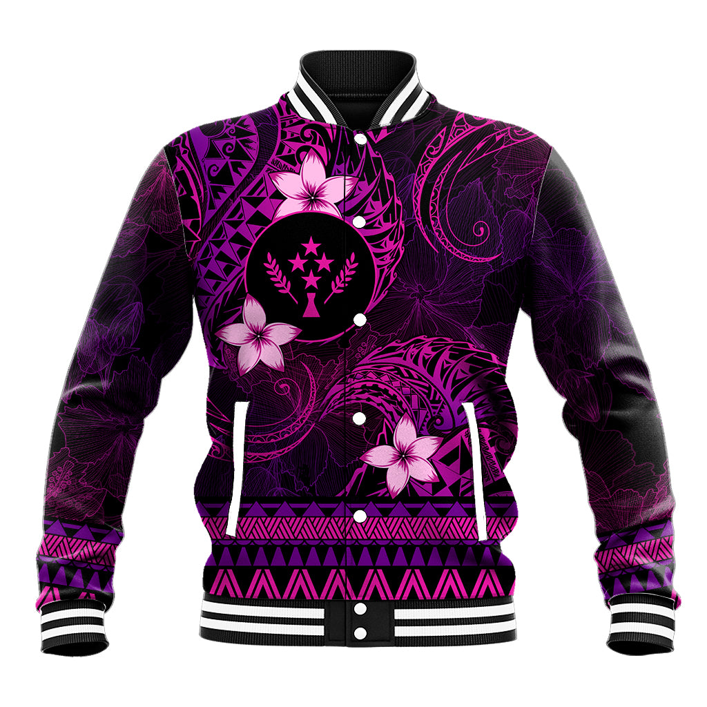 FSM Kosrae State Baseball Jacket Tribal Pattern Pink Version LT01 Unisex Pink - Polynesian Pride