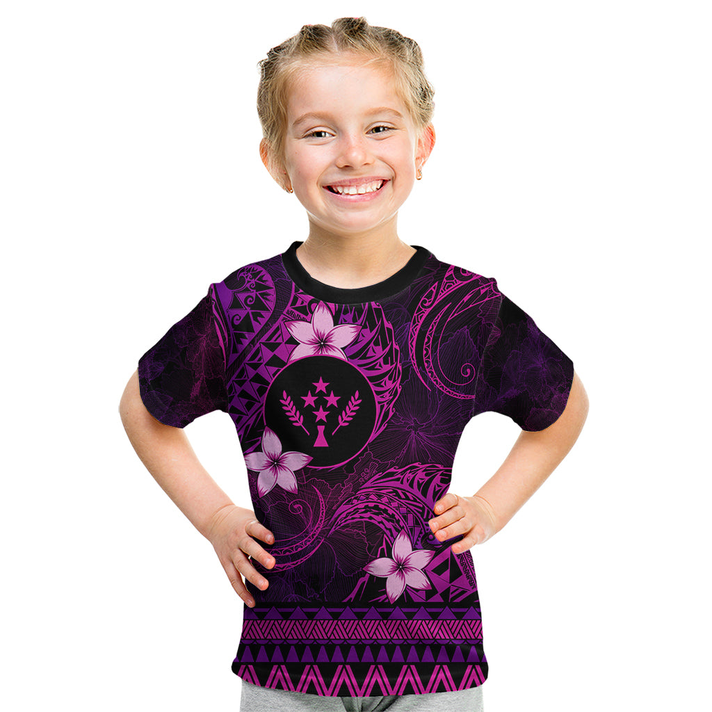 FSM Kosrae State Kid T Shirt Tribal Pattern Pink Version LT01 Pink - Polynesian Pride