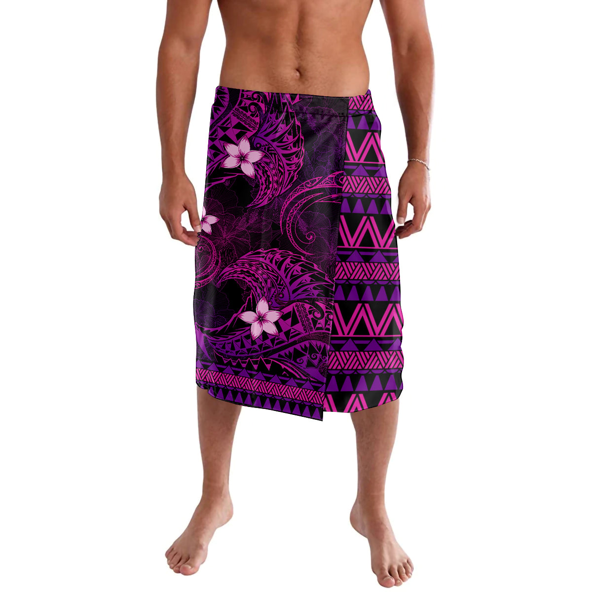 FSM Kosrae State Lavalava Tribal Pattern Pink Version LT01 Pink - Polynesian Pride