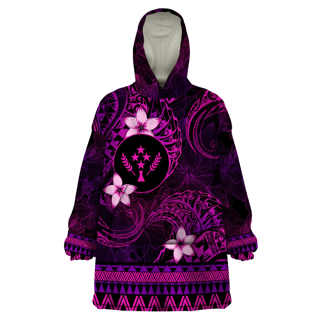 FSM Kosrae State Wearable Blanket Hoodie Tribal Pattern Pink Version LT01 One Size Pink - Polynesian Pride