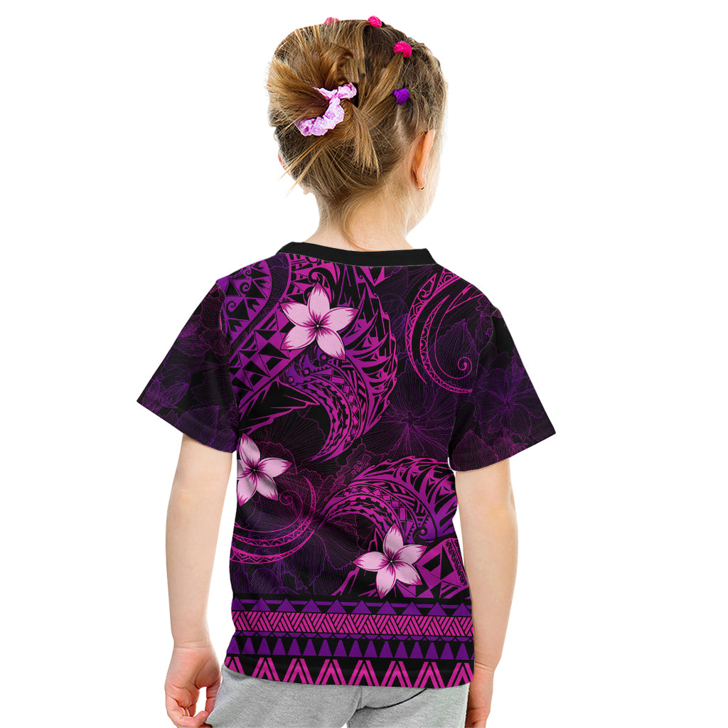 FSM Pohnpei State Kid T Shirt Tribal Pattern Pink Version LT01 - Polynesian Pride